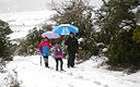 Pisando nieve en Ollavarre( Alava )